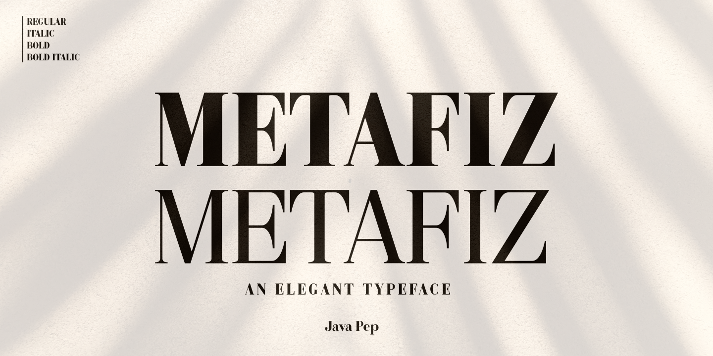 Metafiz Bold Italic Font preview